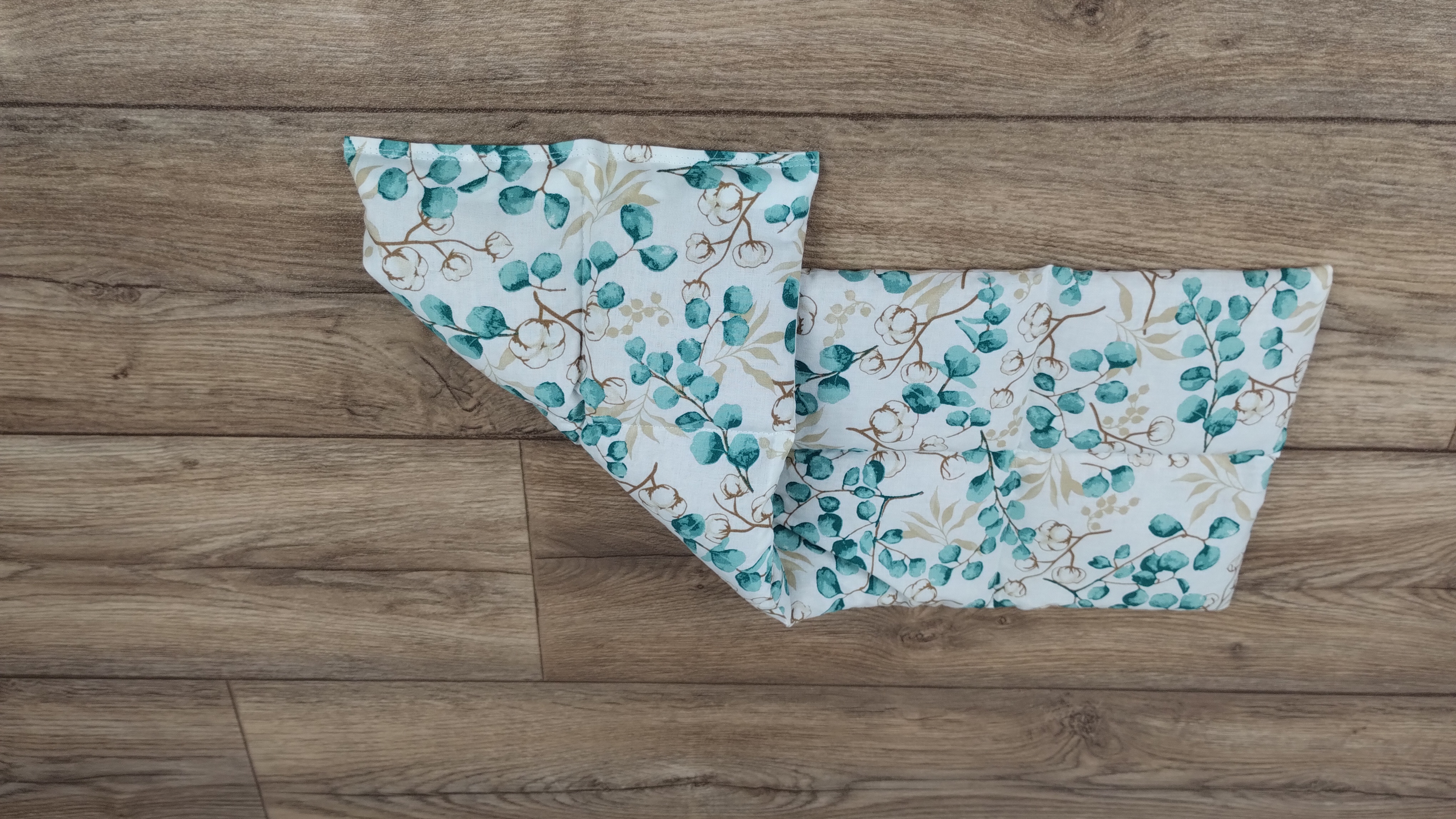 Körnerkissen Eucalyptus Weiß/Türkis