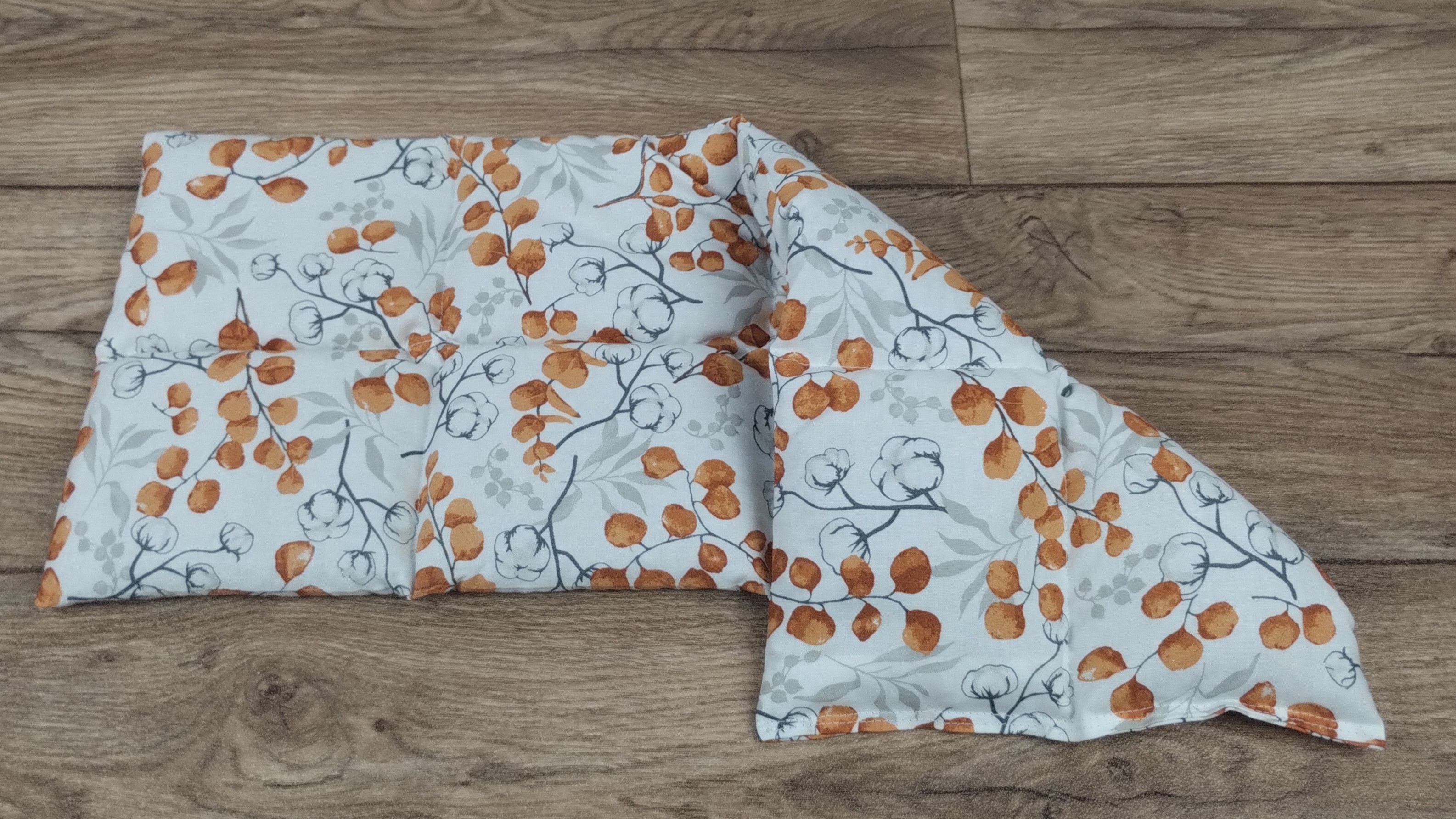 Körnerkissen Eucalyptus Weiß/Orange