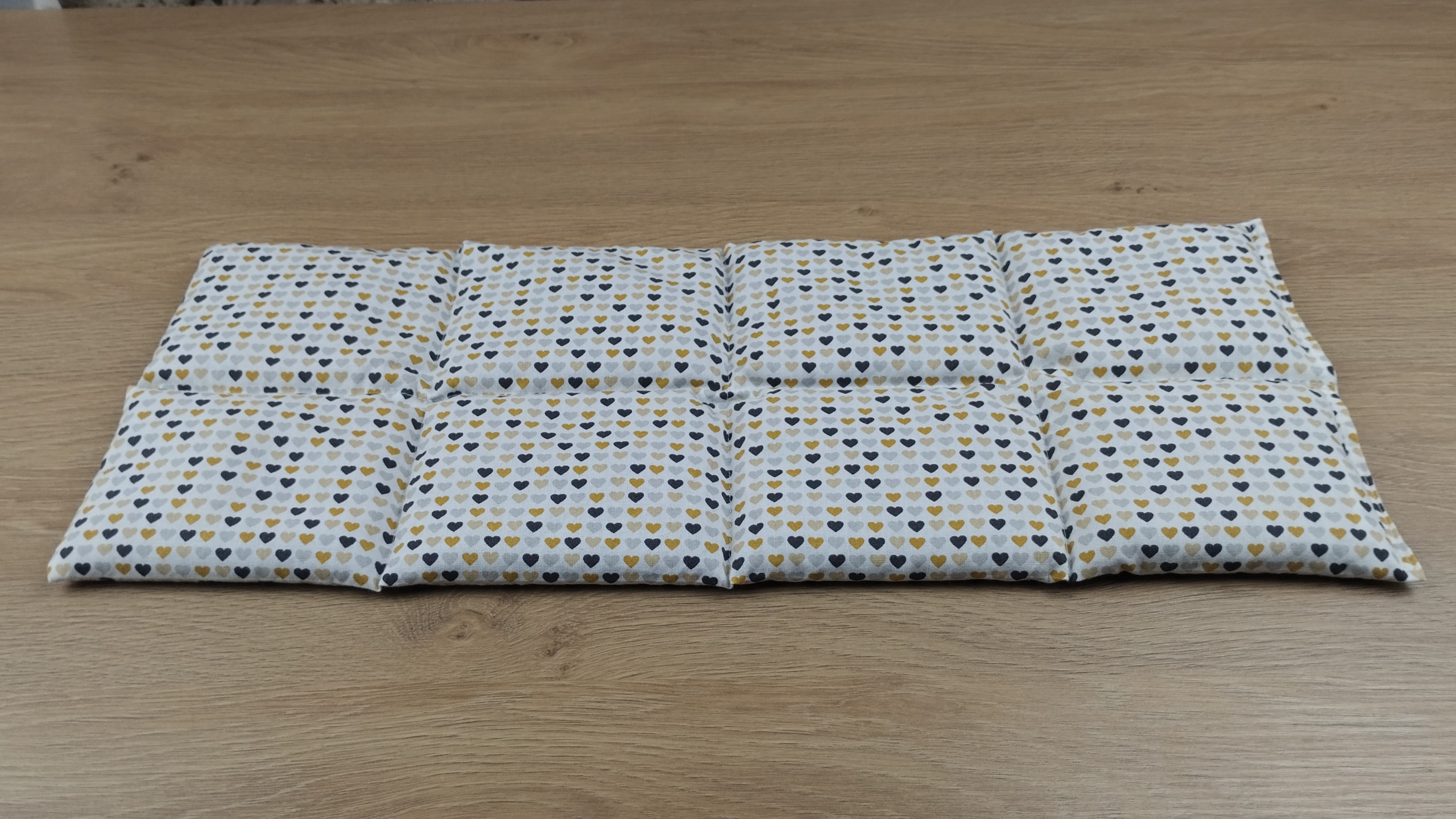 Körnerkissen Herzen Schwarz/Gelb