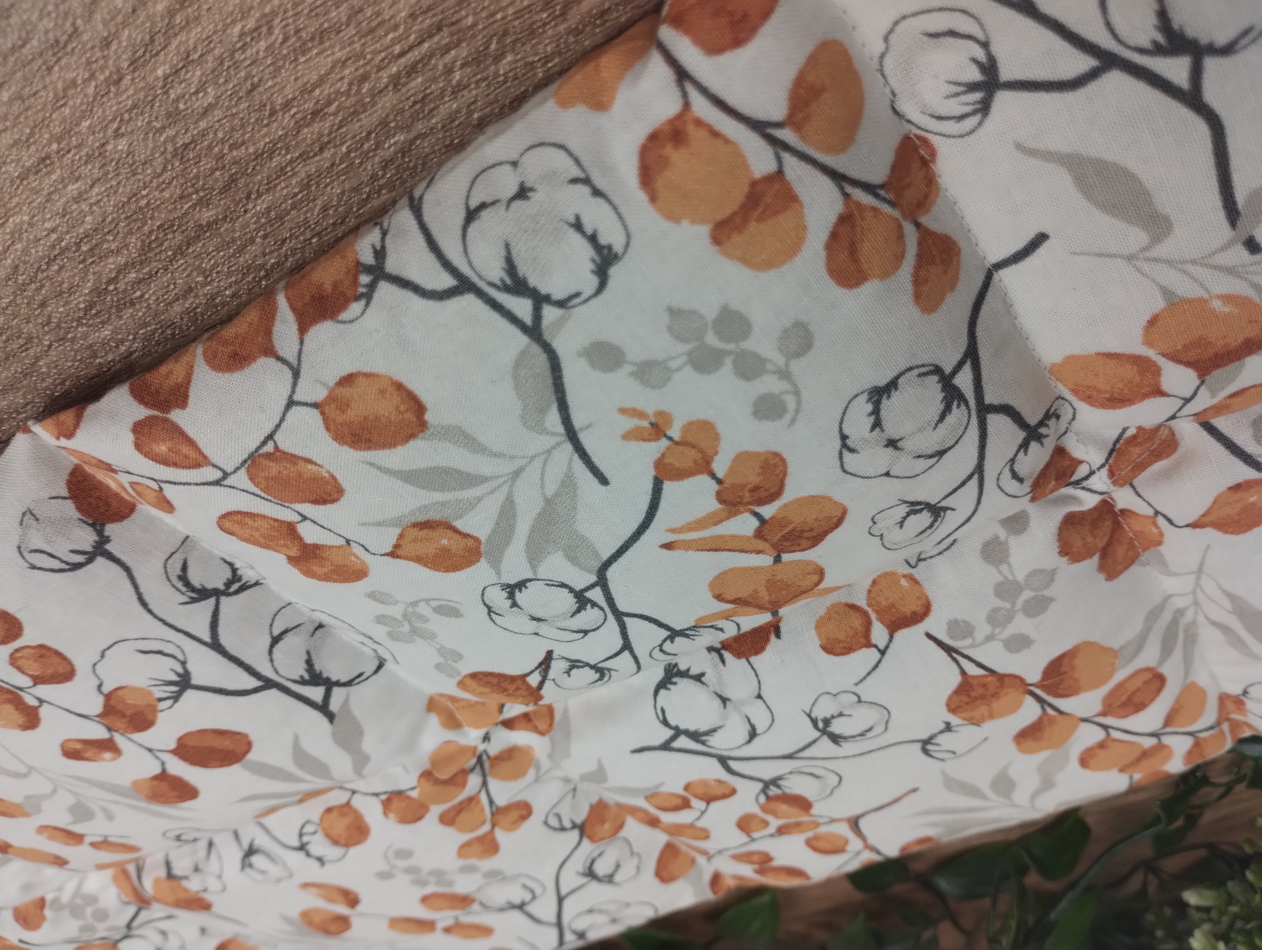 Körnerkissen Eucalyptus Weiß/Orange