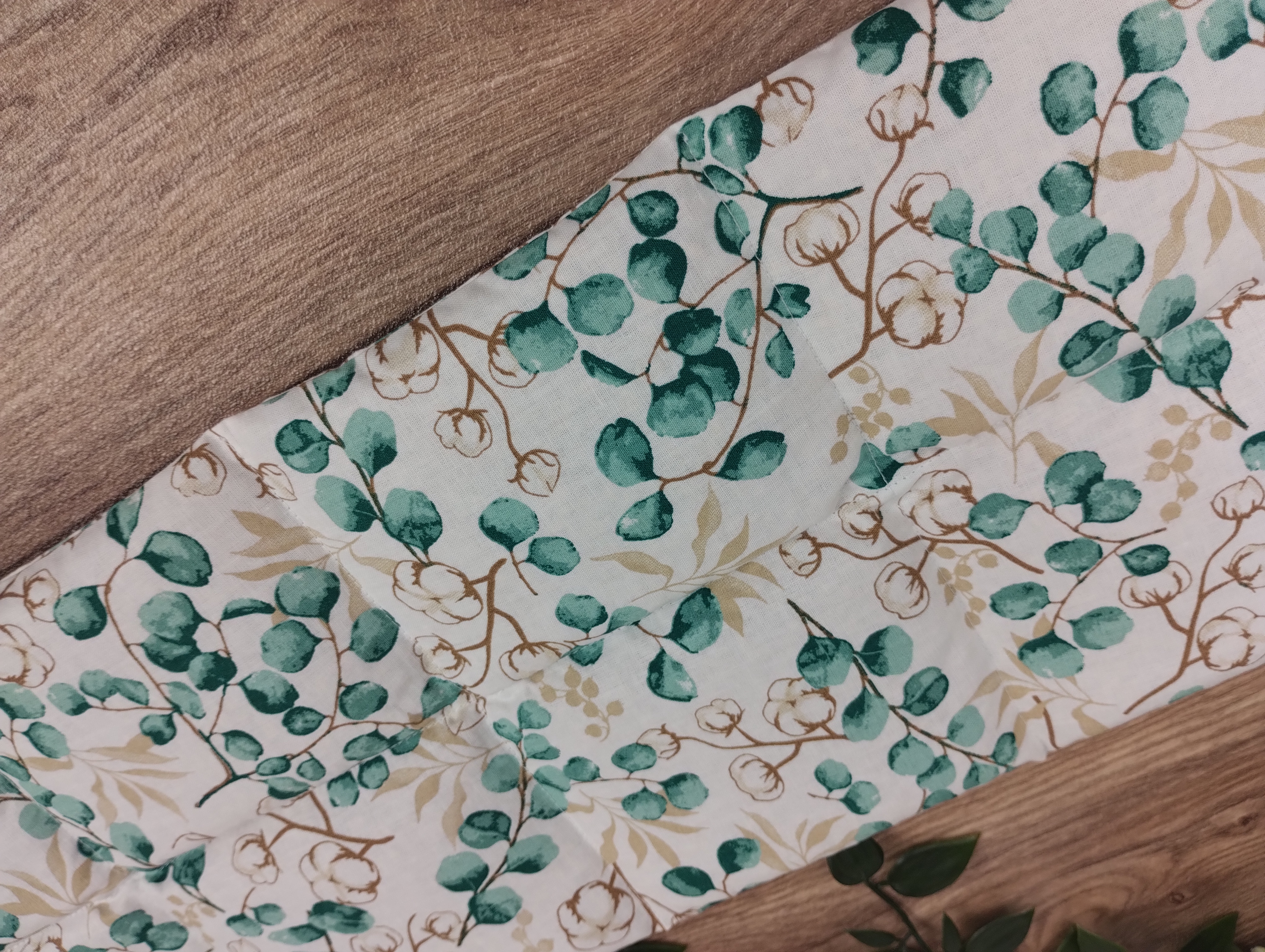 Körnerkissen Eucalyptus Weiß/Türkis