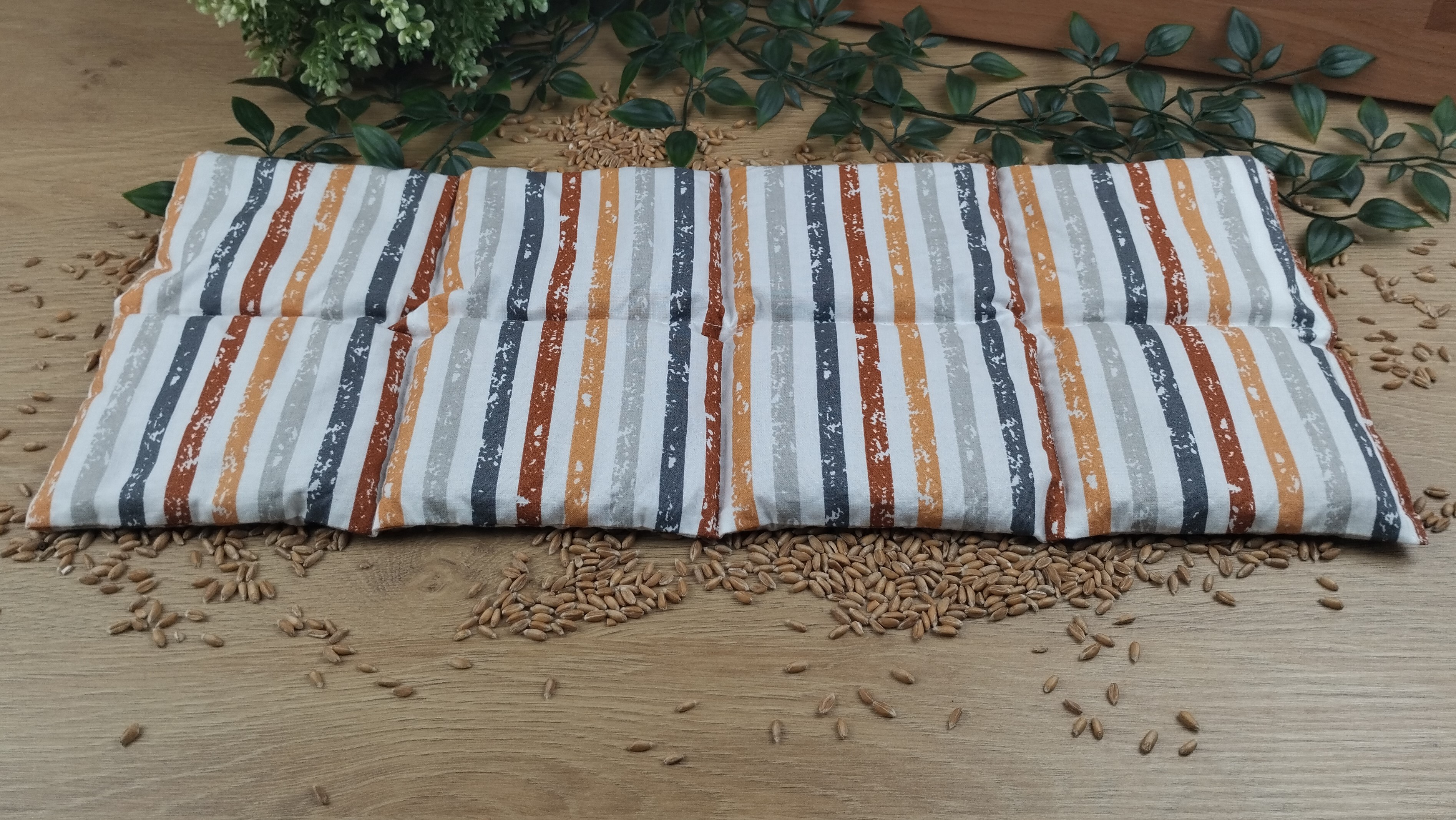 Körnerkissen Gestreift auf Weiß