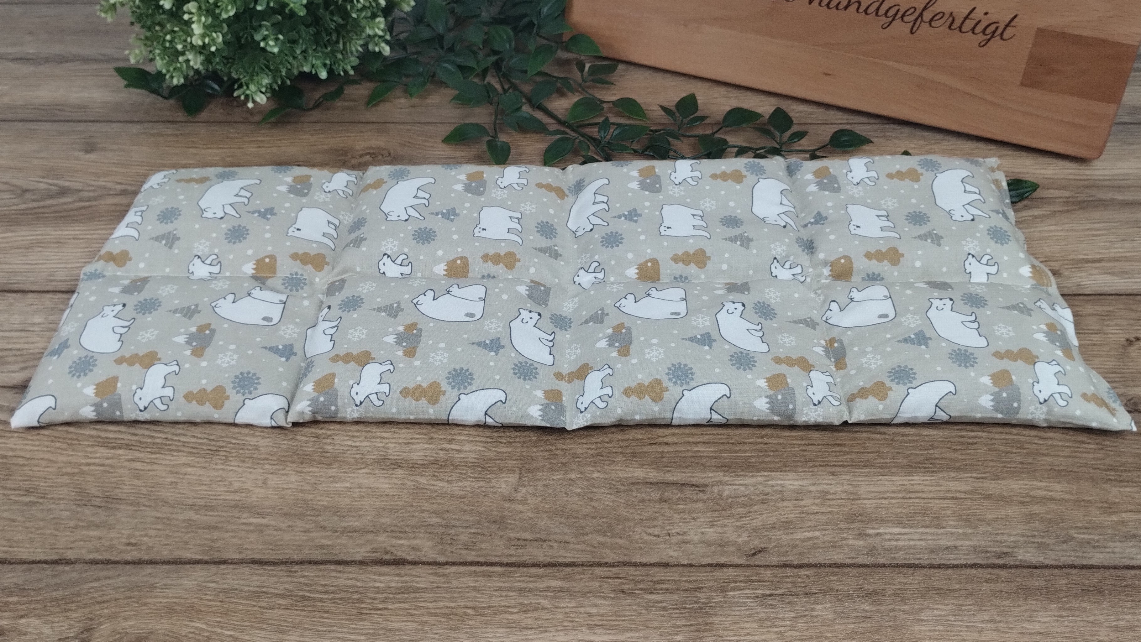 Körnerkissen Eisbären Beige/Taupe