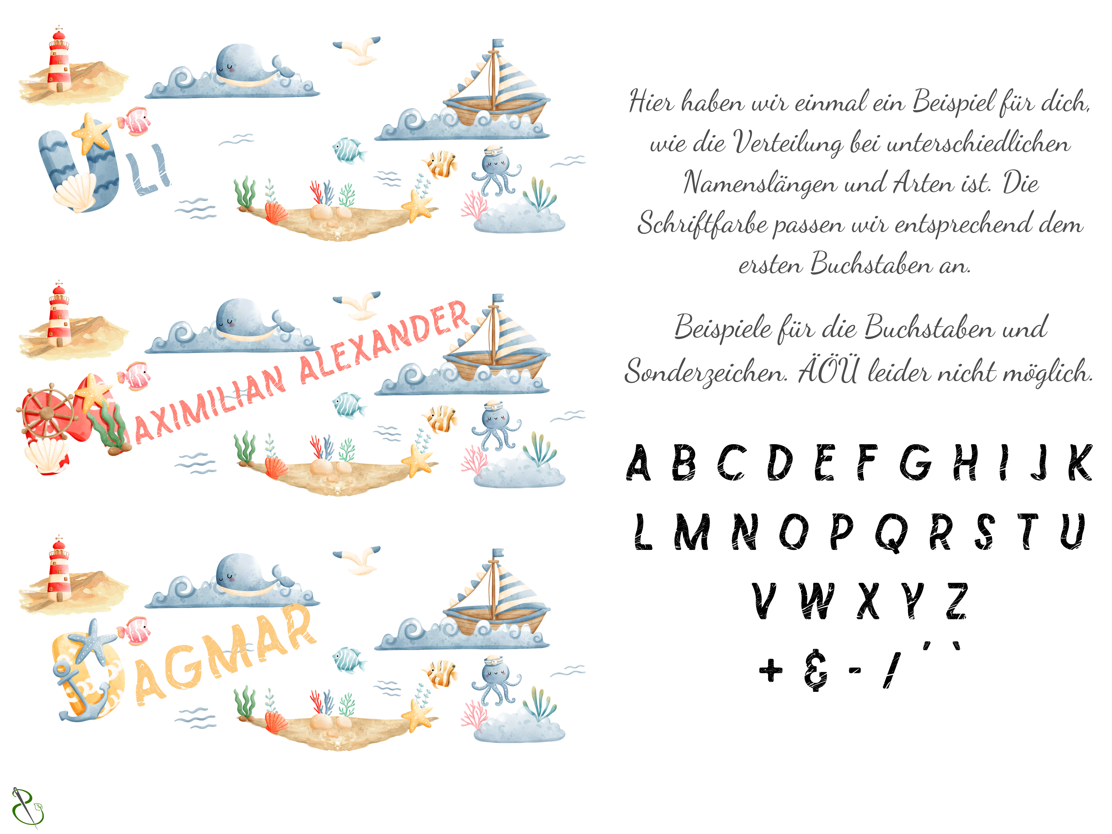 personalisierte Keramiktasse im maritimen Stil