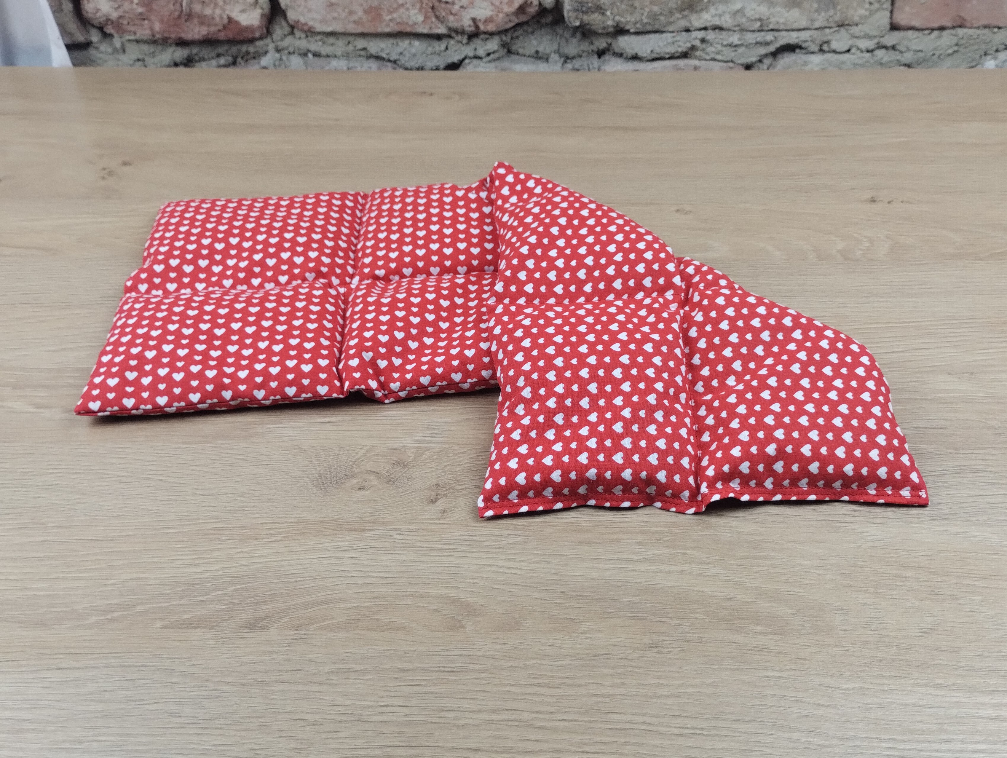 Körnerkissen Herzen Rot/Weiß