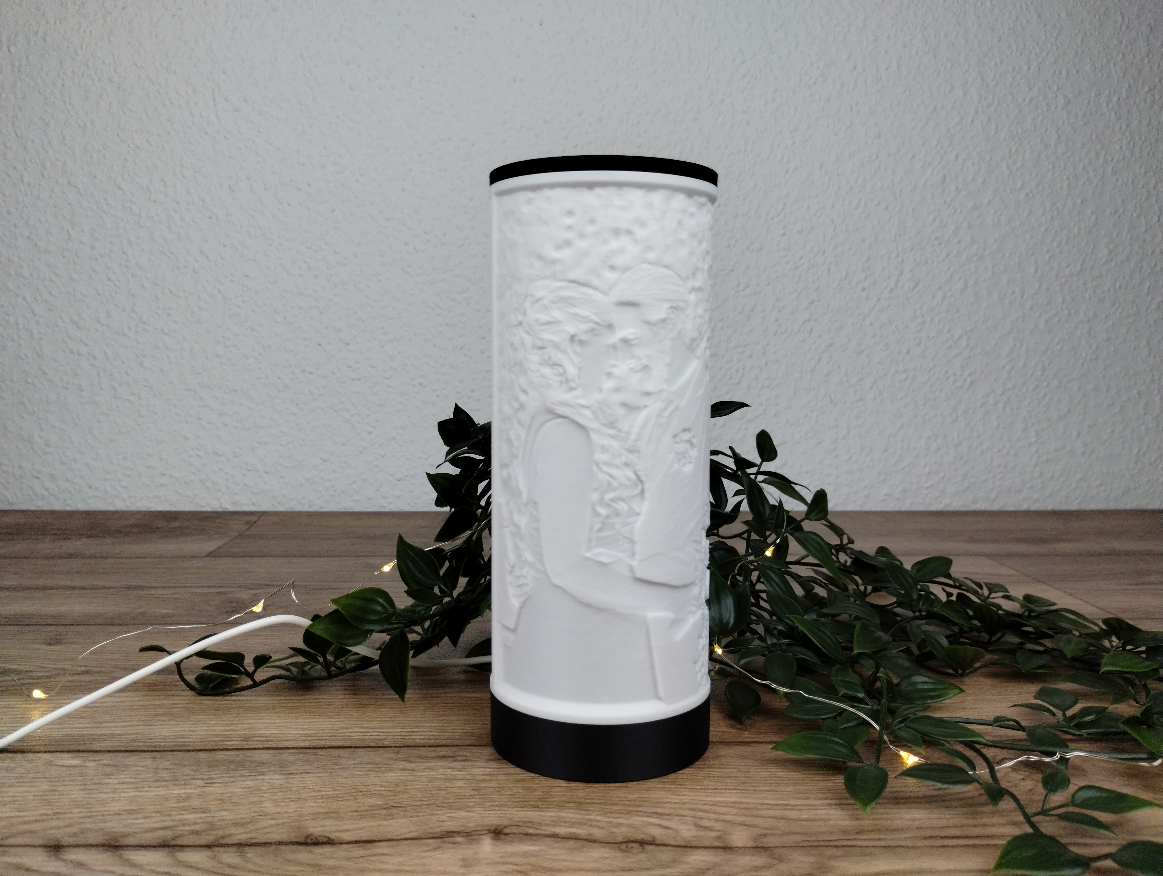 Lithophane Fotoleuchte 21cm mit USB LED Leuchtmittel (1-2 Fotos)