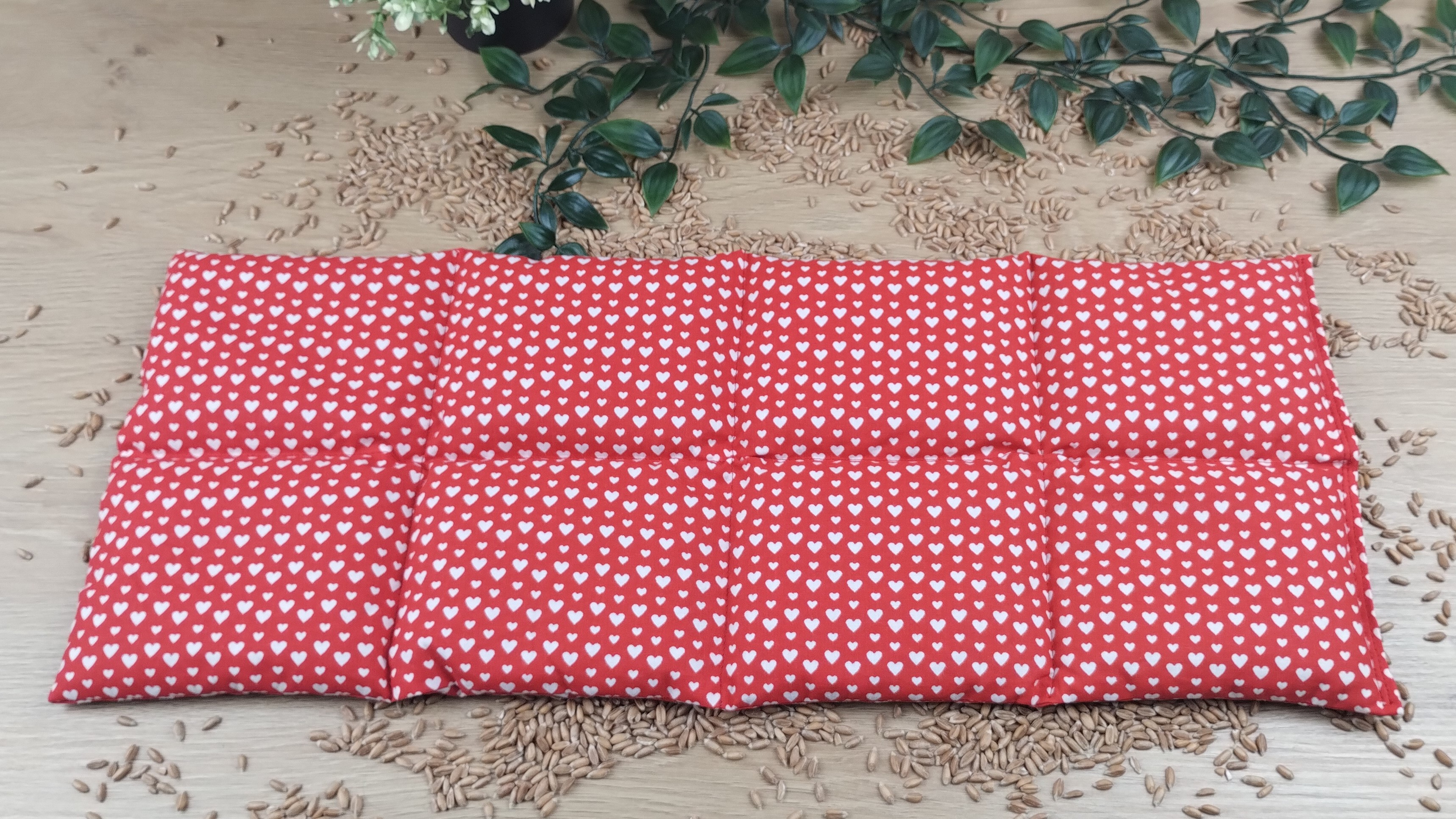 Körnerkissen Herzen Rot/Weiß