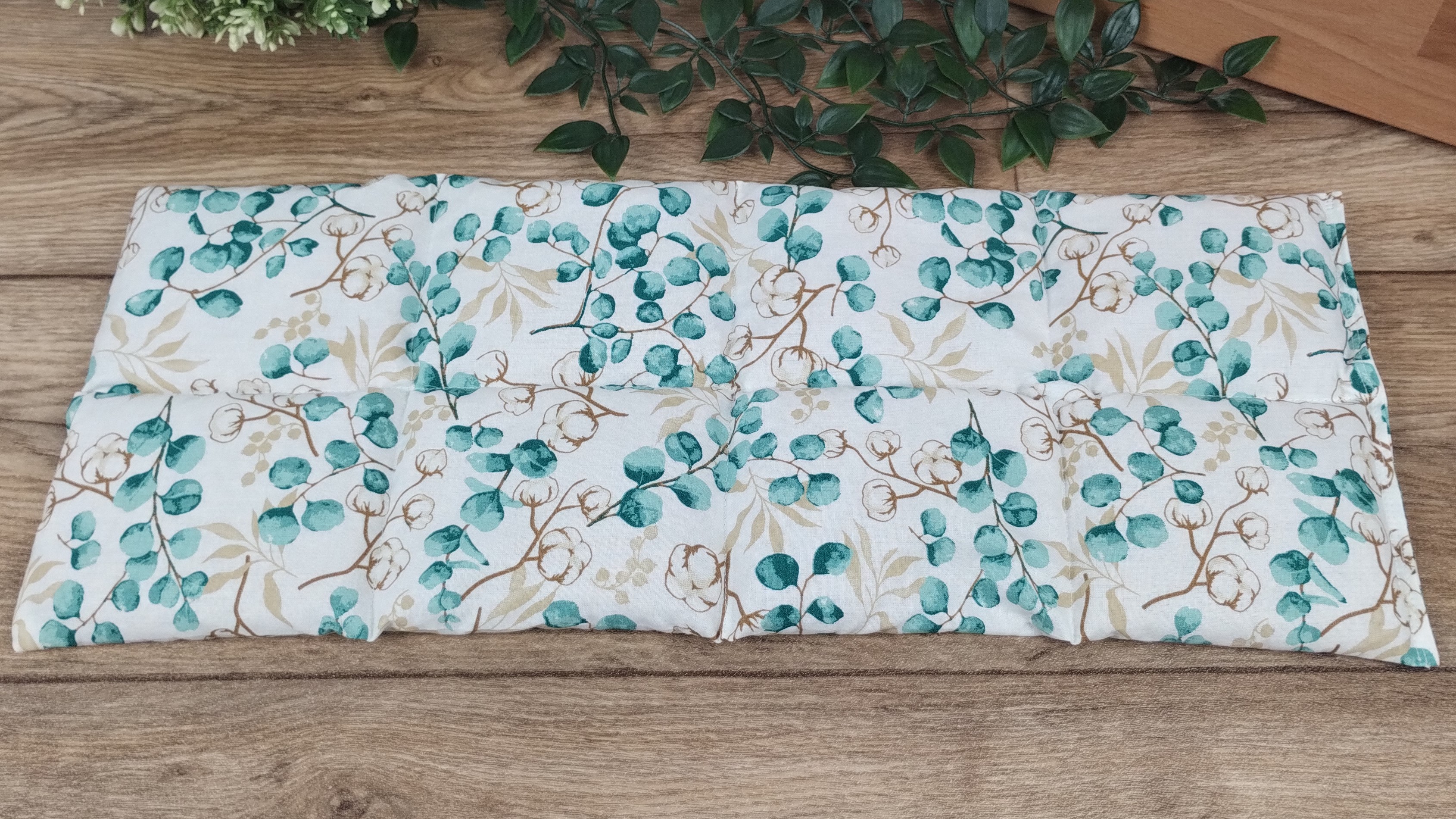 Körnerkissen Eucalyptus Weiß/Türkis