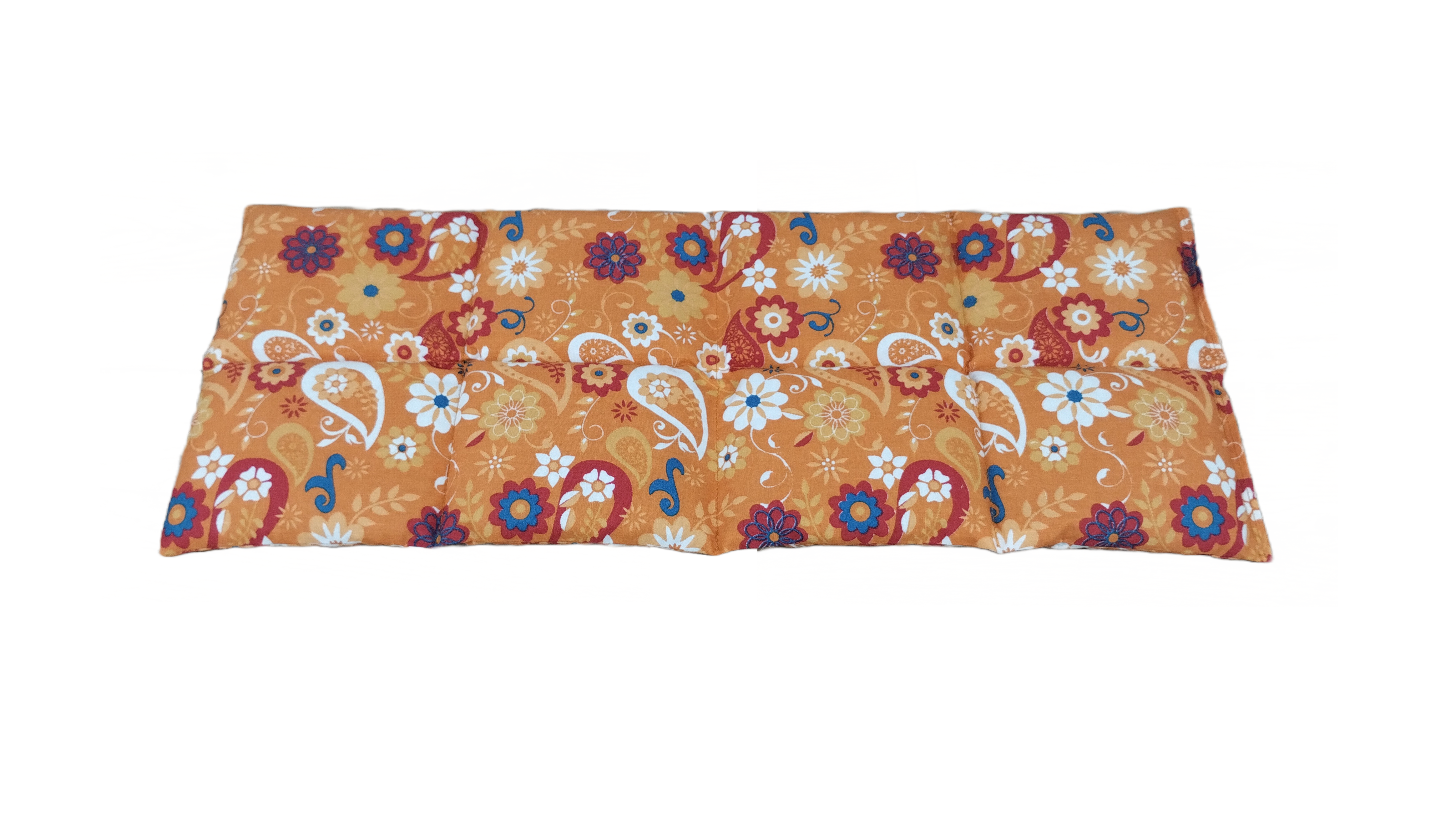 Körnerkissen florales Muster Bernsteinfarben