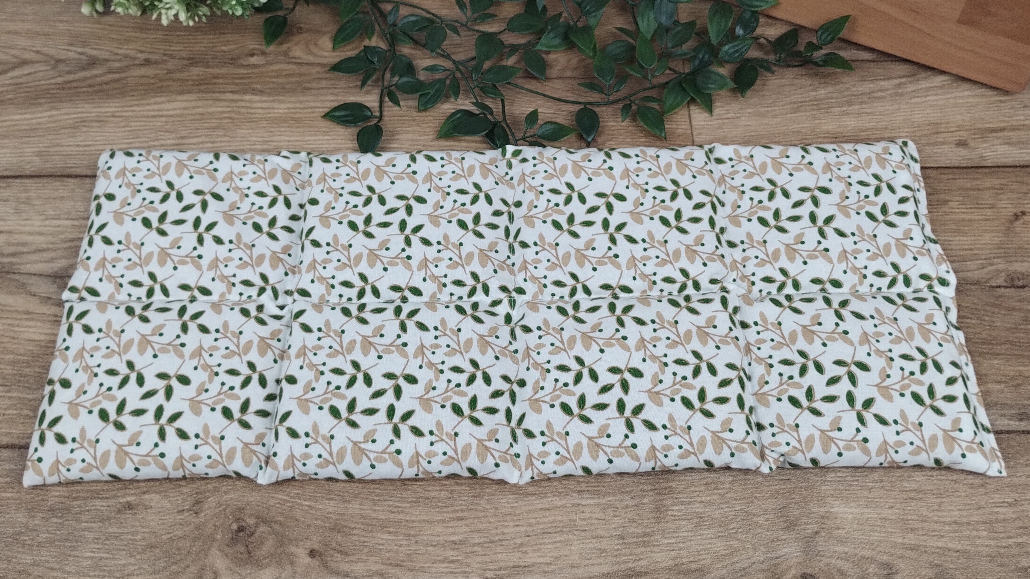 Körnerkissen Blätter Grün/Beige