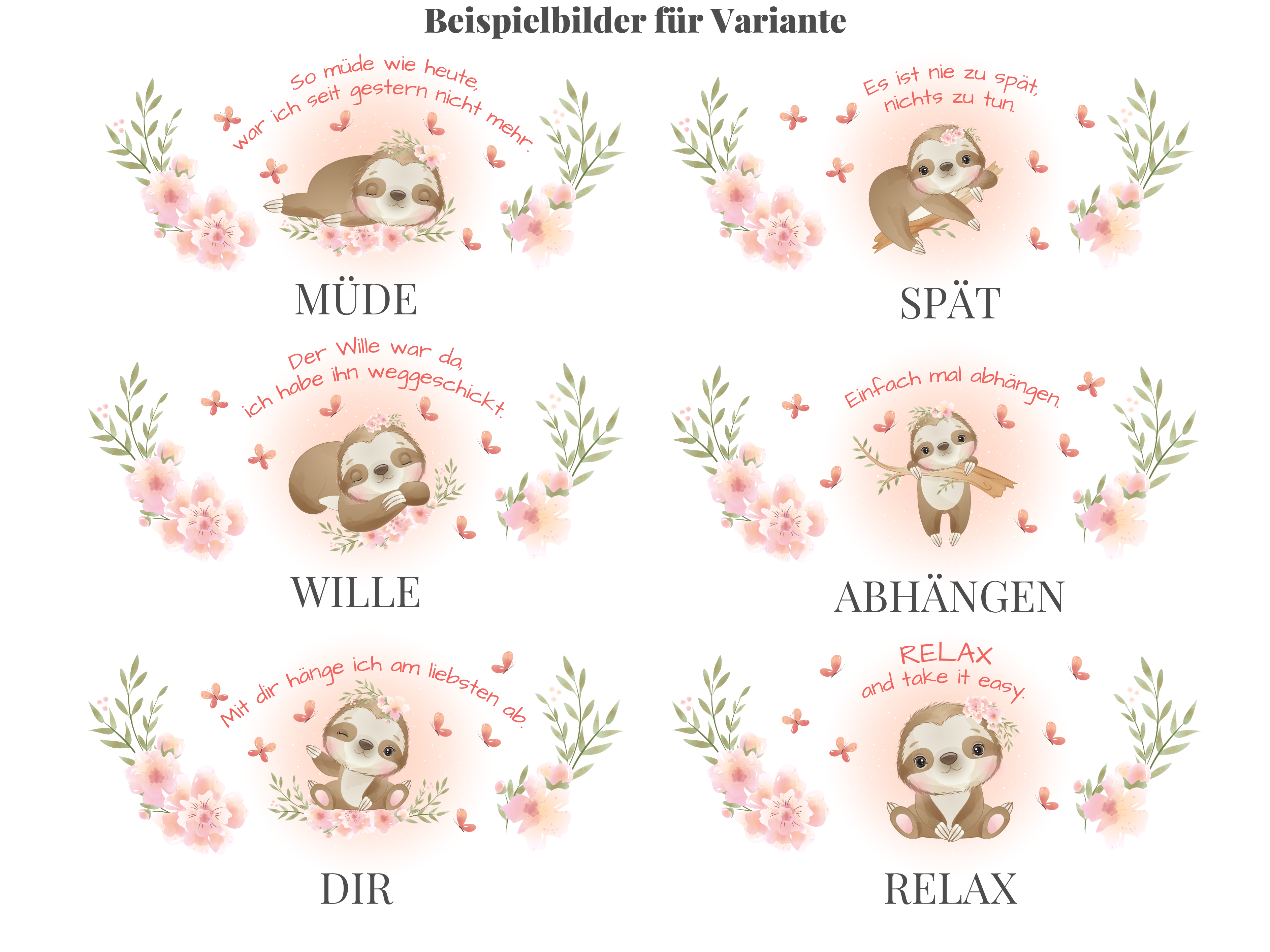 niedliche Keramiktasse mit Faultiermotiv und Spruch