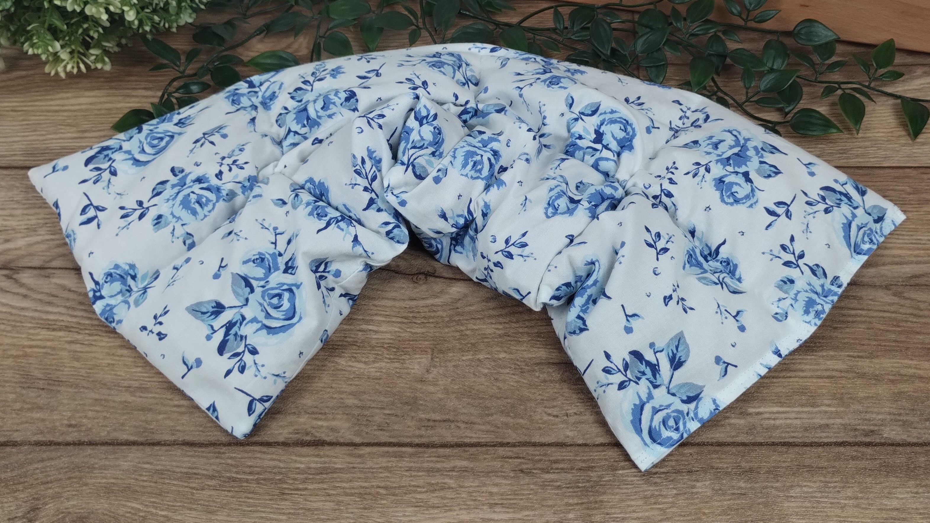 Körnerkissen Rosen Blau