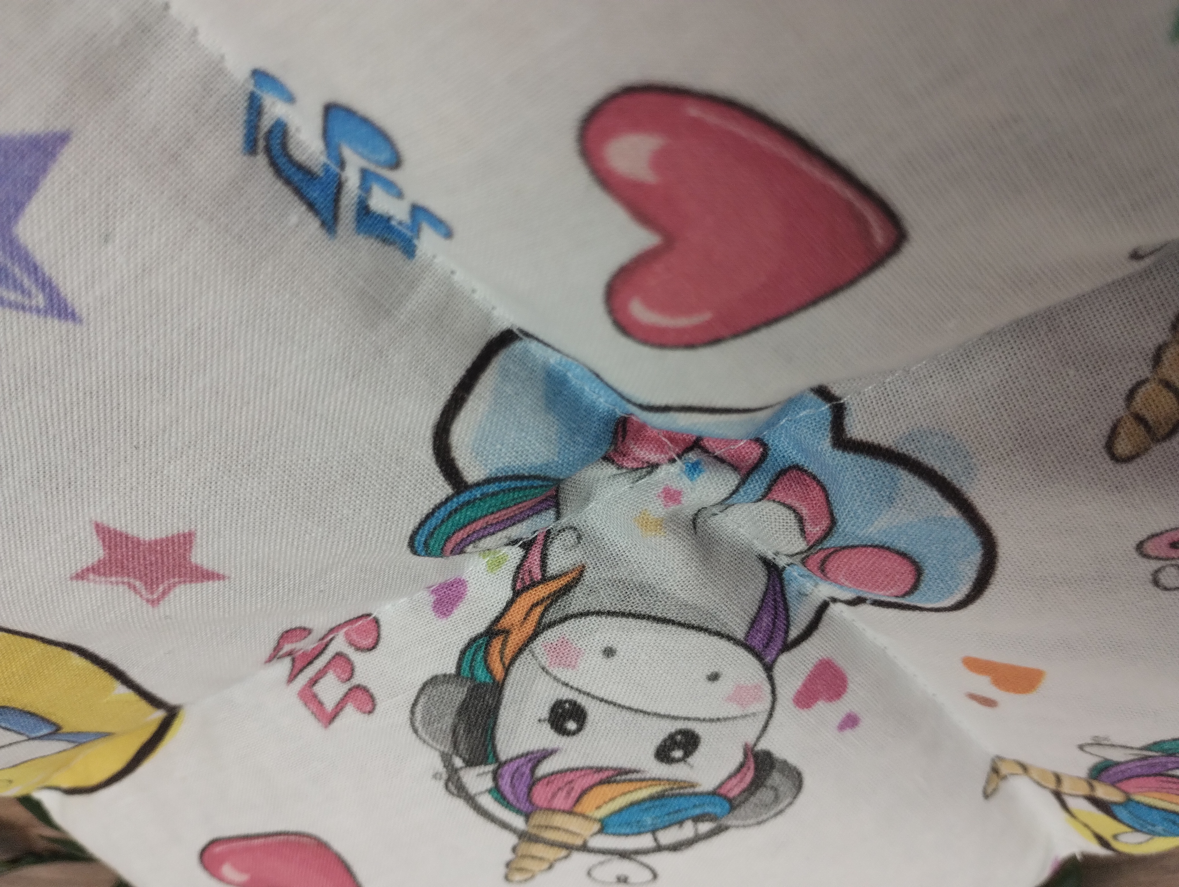 Körnerkissen Einhornstoff Bunt