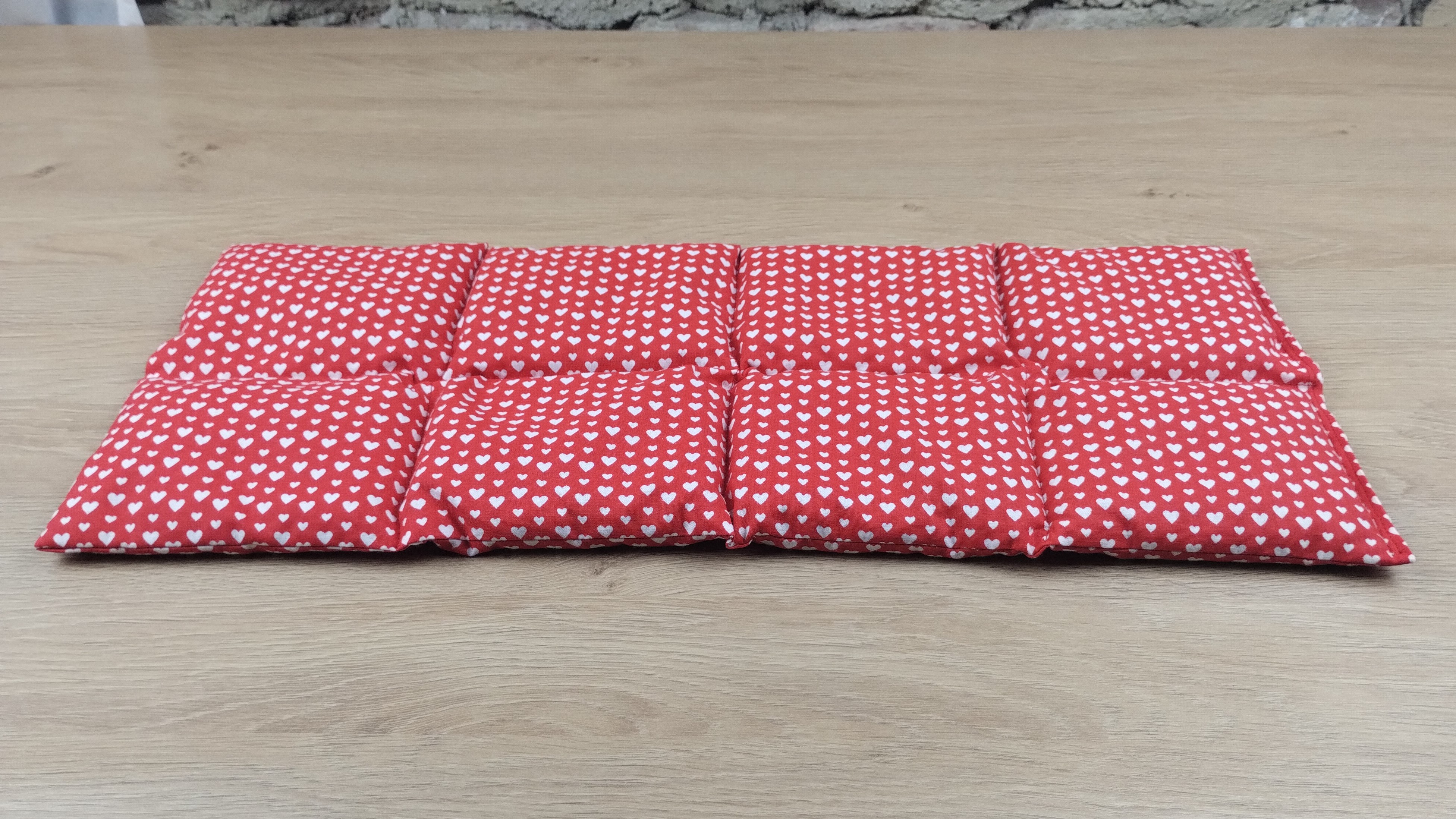 Körnerkissen Herzen Rot/Weiß