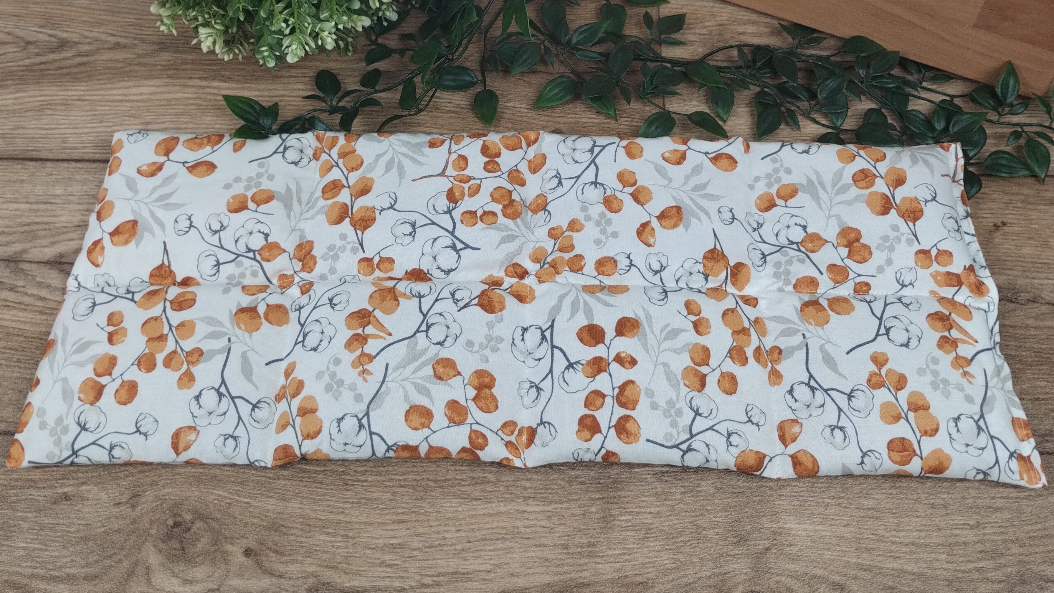 Körnerkissen Eucalyptus Weiß/Orange