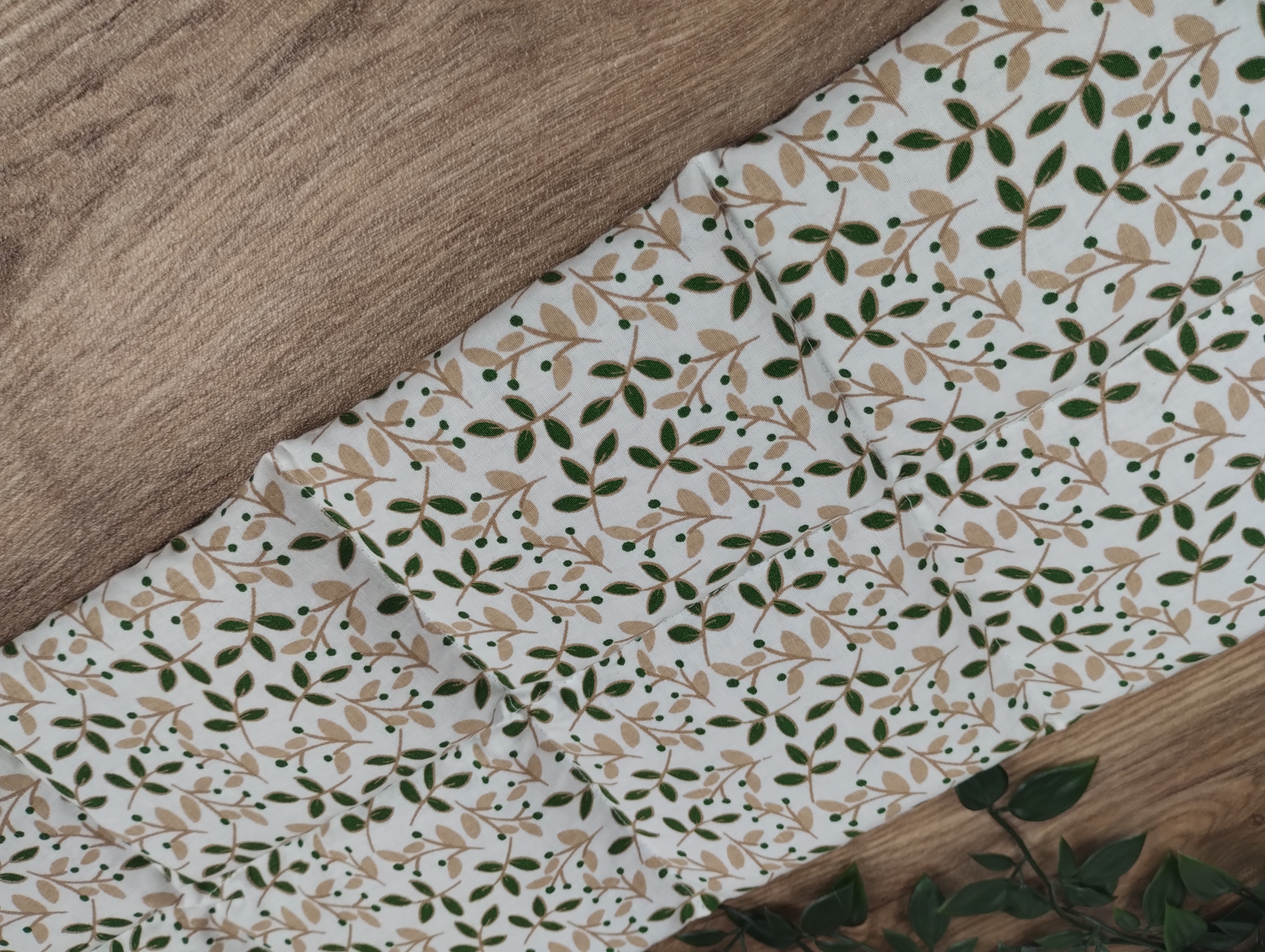 Körnerkissen Blätter Grün/Beige
