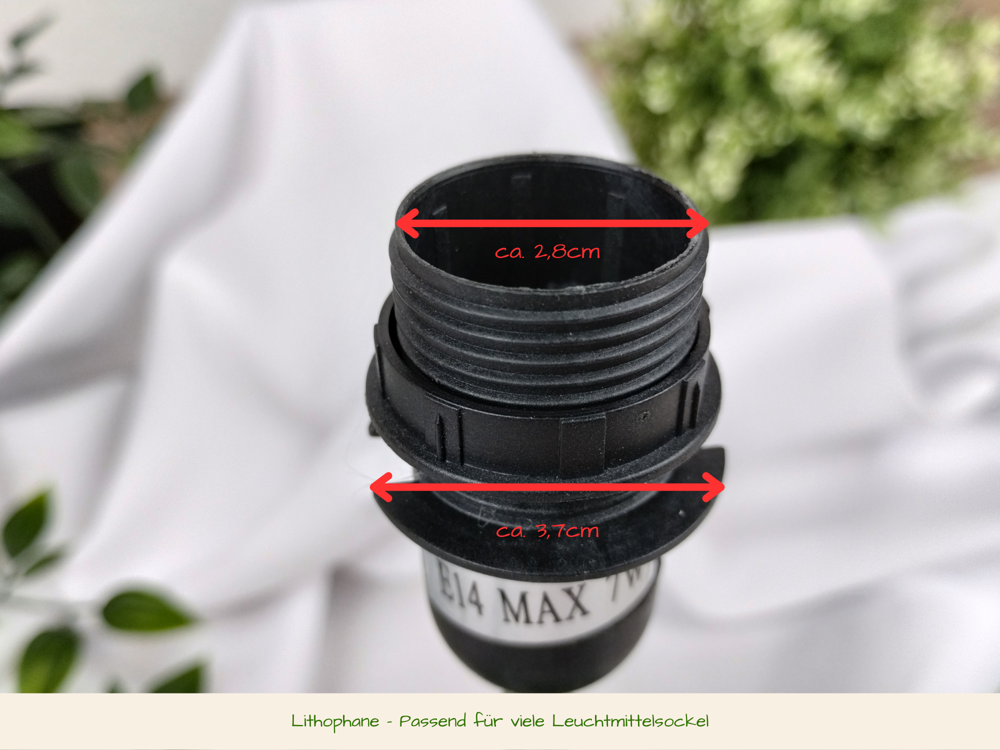 Lithophane Fotoleuchte 15cm für Lampenfuß E14 (1-4 Fotos)