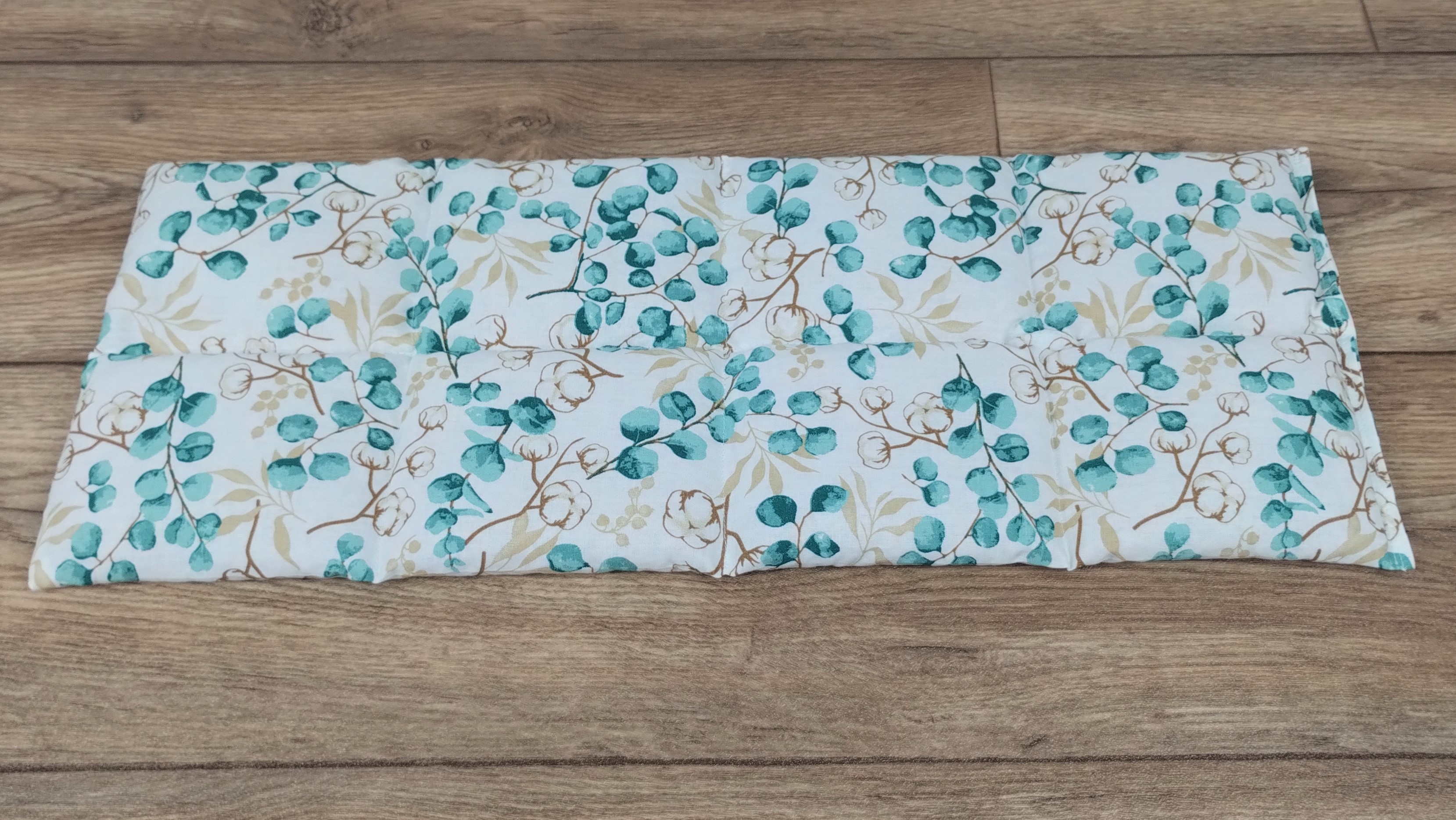 Körnerkissen Eucalyptus Weiß/Türkis