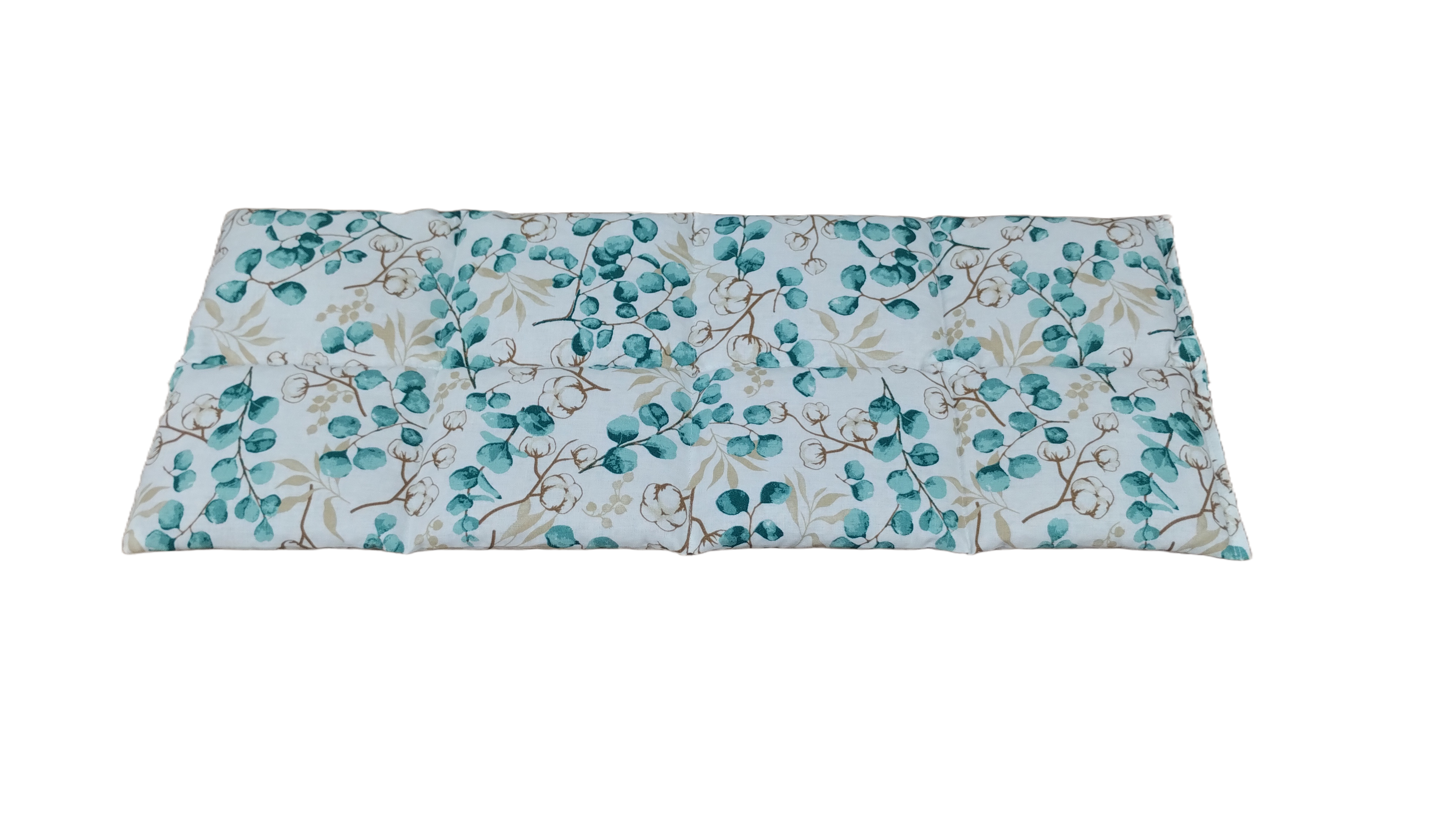 Körnerkissen Eucalyptus Weiß/Türkis