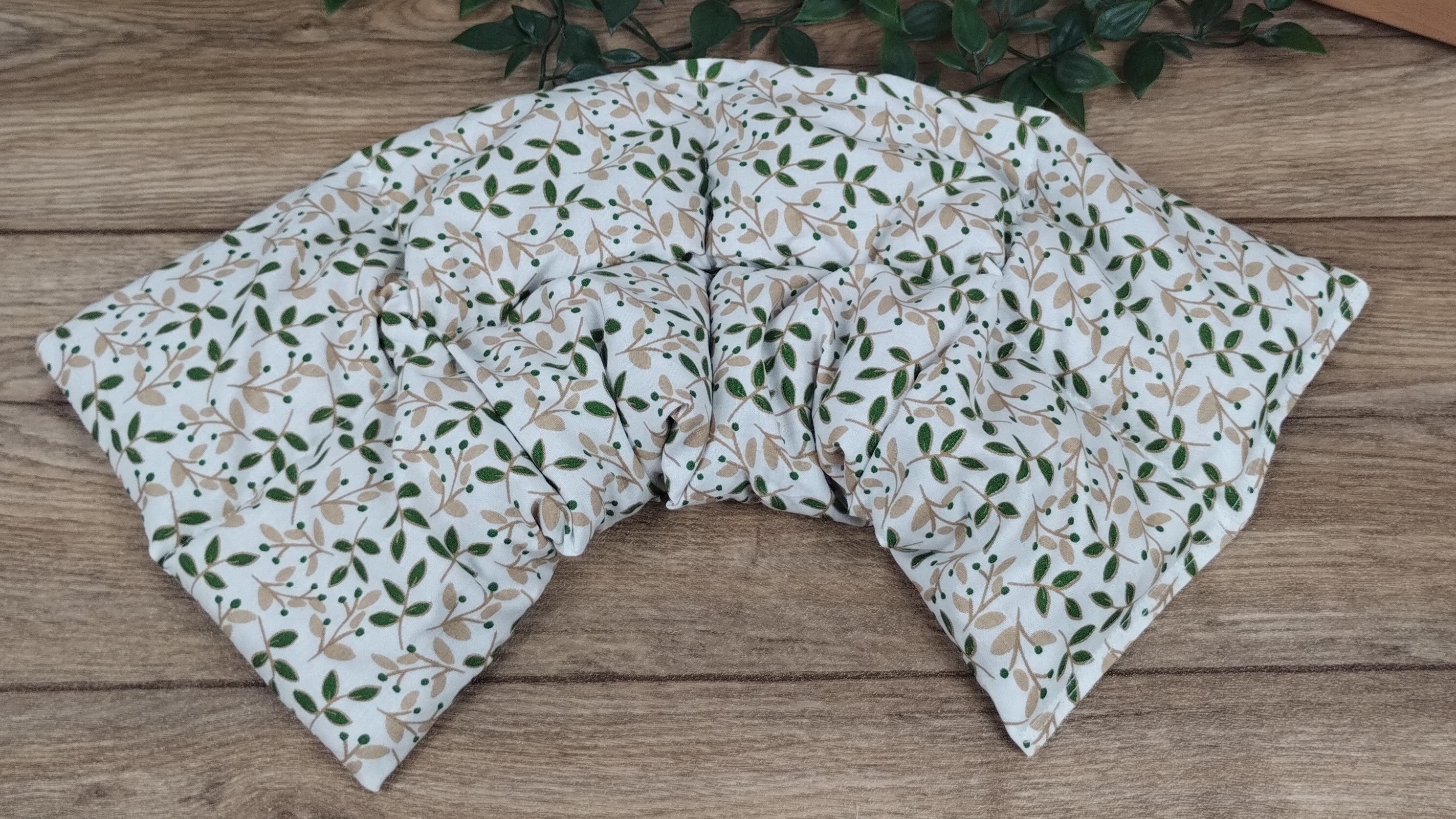 Körnerkissen Blätter Grün/Beige