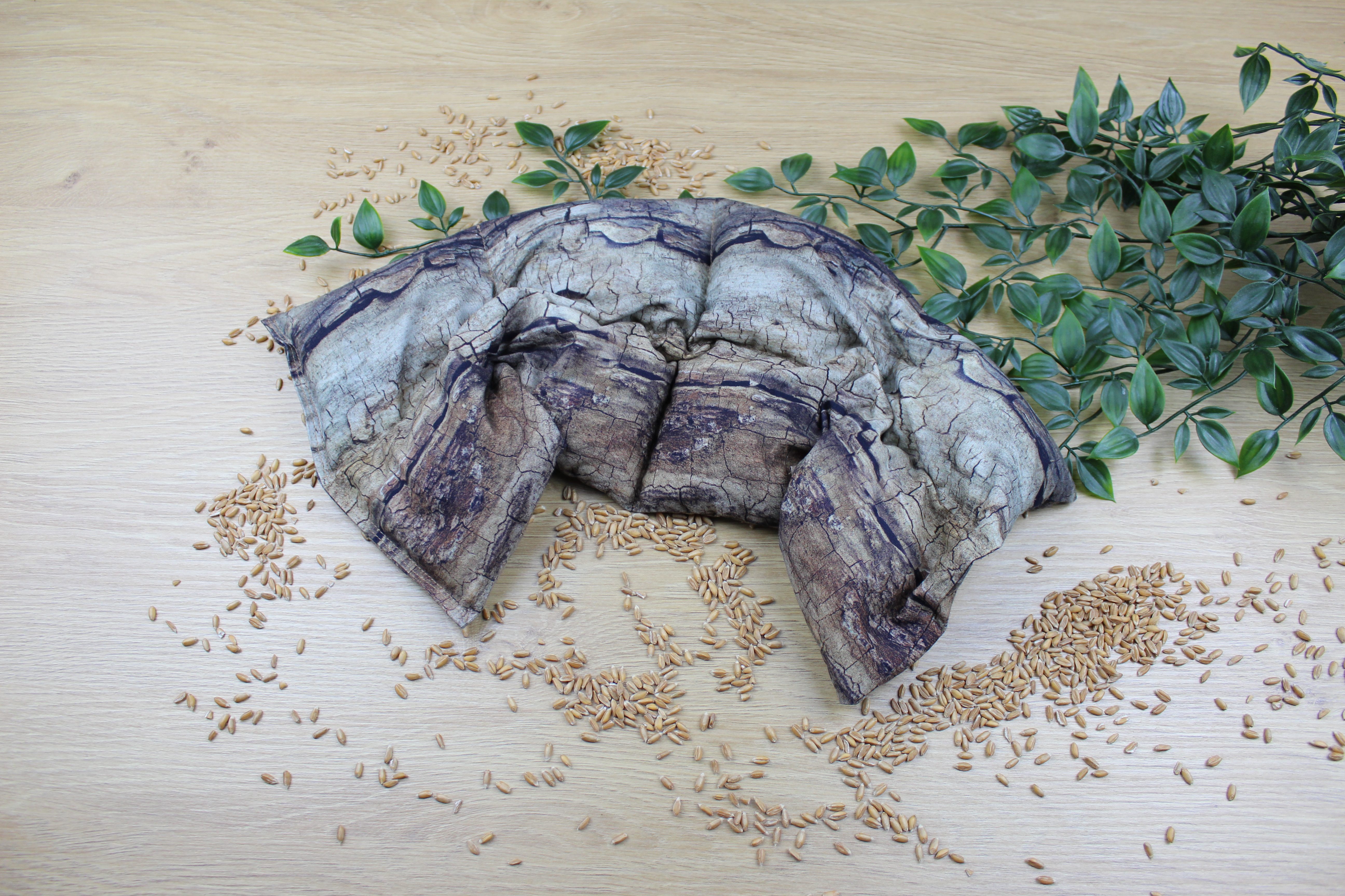 Körnerkissen Baumrinde Braun/Grau