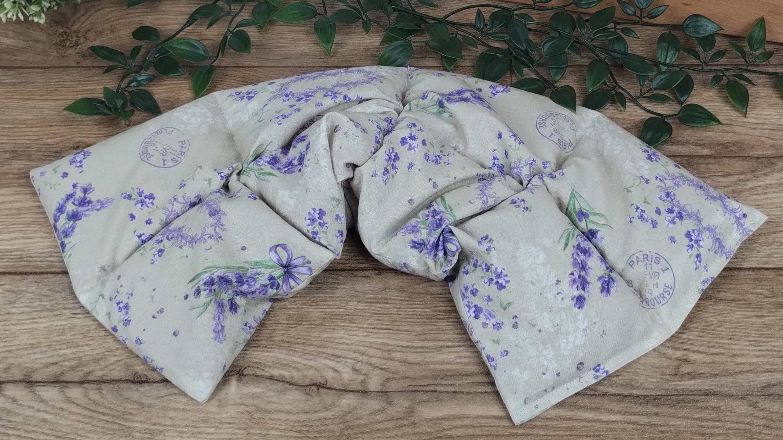 Körnerkissen Lavendel Beige