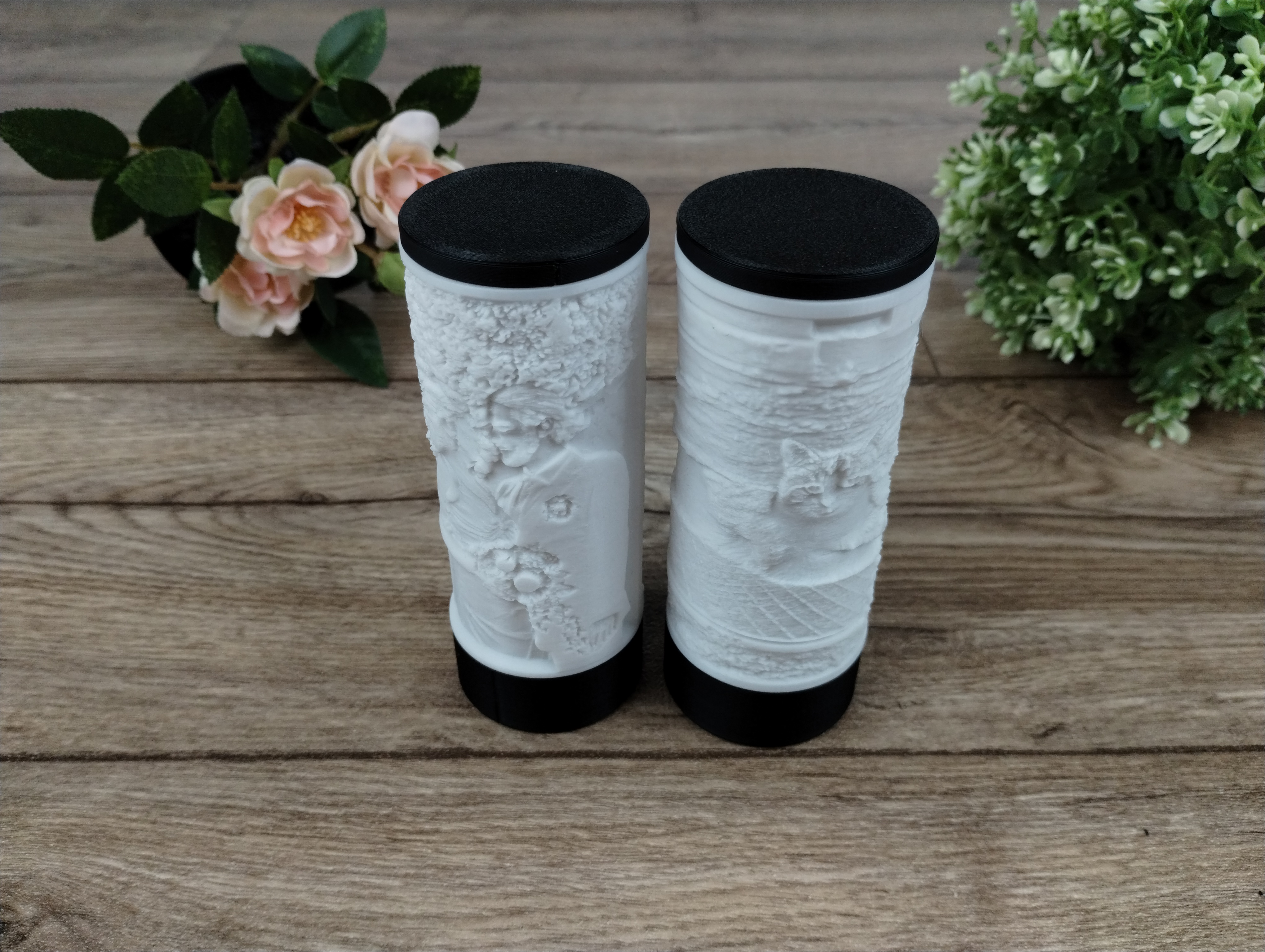 Lithophane Fotoleuchte 12,5cm mit wählbarem LED Leuchtmittel